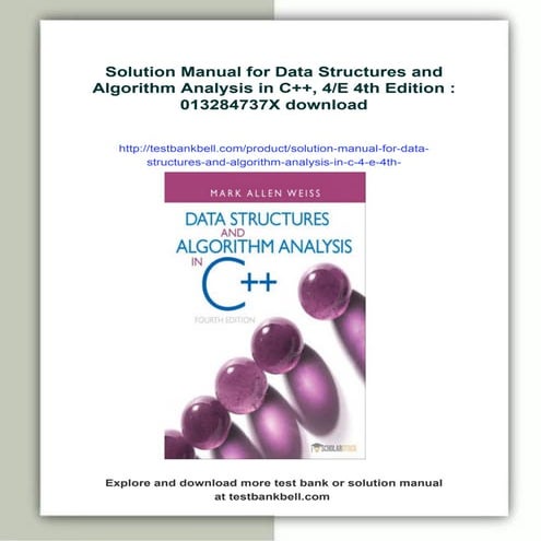 Solution Manual for Data Structures and Algorithm Analysis in C++, 4/E ...