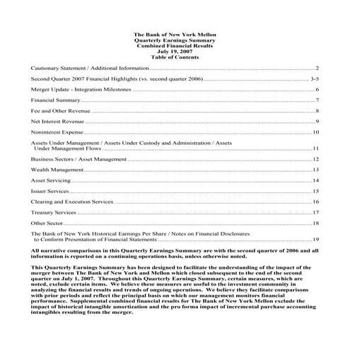 bank of new york mellon corp 2q 07 earnings