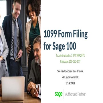 1099 filing in sage 100 for 2020