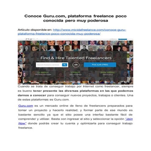 Conoce Guru.com, plataforma freelance poco conocida pero muy poderosa
