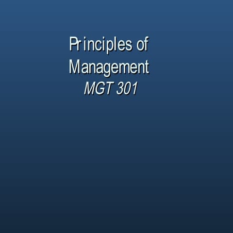 Principles of Management