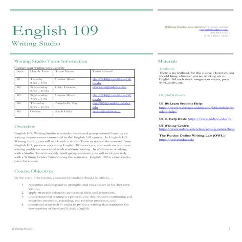 Eng 109 Syllabus Spring 2021