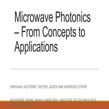 Microwave Photonics