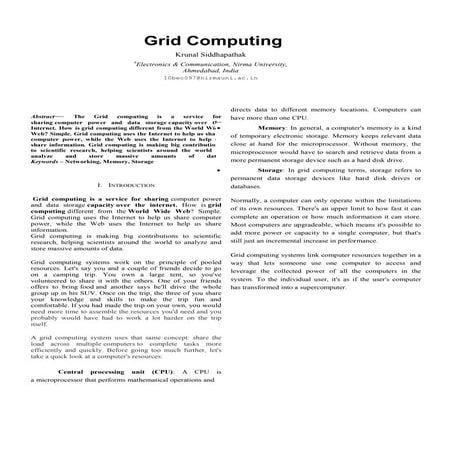 Grid computing