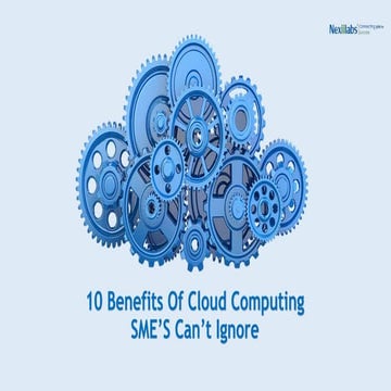 10 benefits of cloud computing for SME's