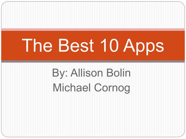 10 best apps EDT 620