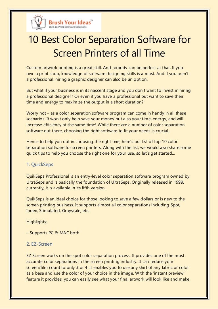best spot color separation software best spot color separation software
