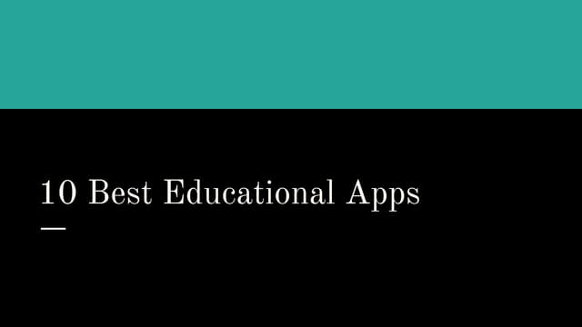 10 best educational apps