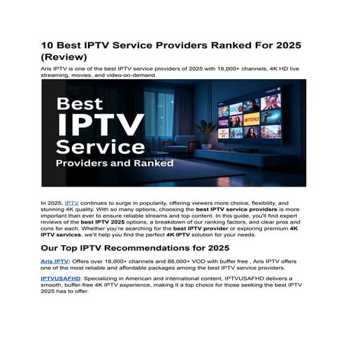 10 Best IPTV Service Providers Ranked For 2025 (Review.pdf