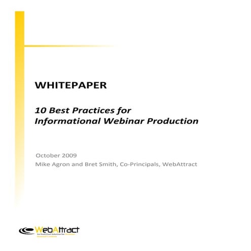 10 Best Practices For Informational Webinar Production