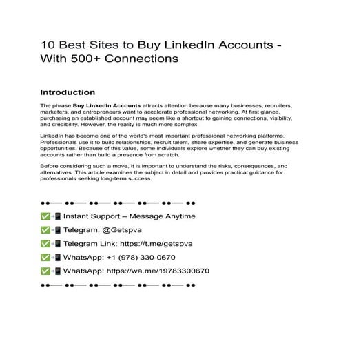 Risks and Alternatives to Buying LinkedIn Accounts with 500 ...