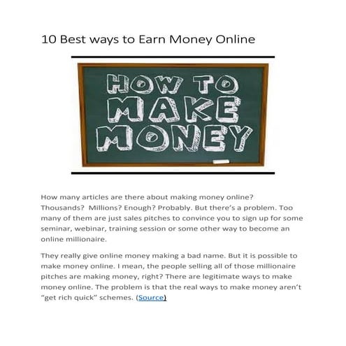 10 best ways to earn money online