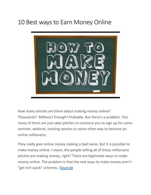 10 best ways to earn money online