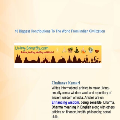 10 Biggest Contributions To The World From Indian Civilization.pptx