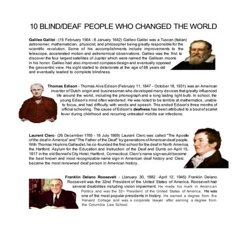 10 Blind/Deaf People Who Changed the World