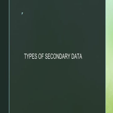 TYPES OF SECOUNDARY DATA