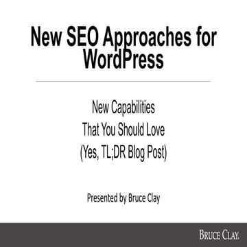 New SEO Approaches For WordPress