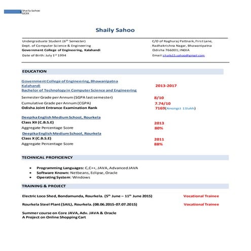 Resume_Shaily placement