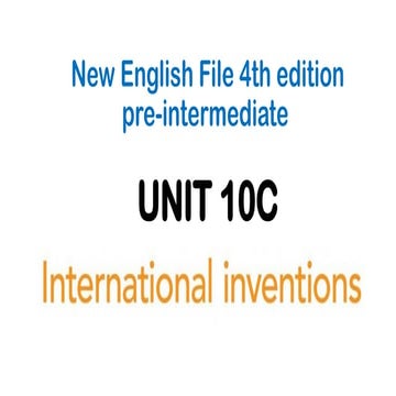 10C INTERNATIONAL INVENTIONS inglés 2 utn | PPTX