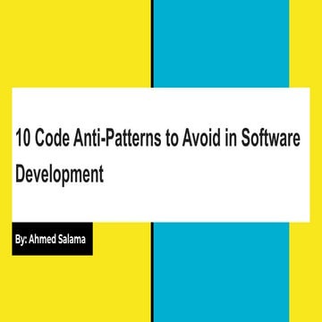 10 Code Anti-Patterns to Avoid in Software Development.pdf | Web ...