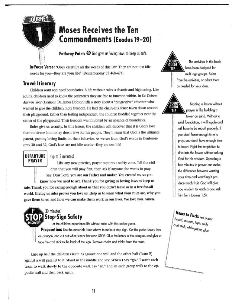 10 commandments lesson 1