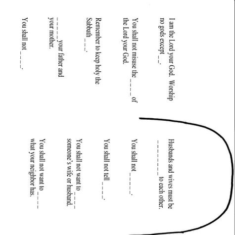 10 commandments  activity