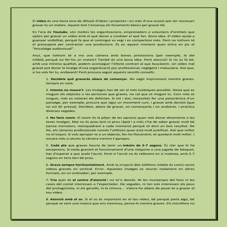 10 consells per gravar un bon video