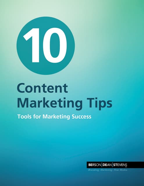 10 Content Marketing Tips