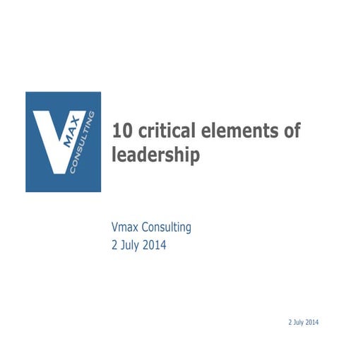 10 critical elements of leadership