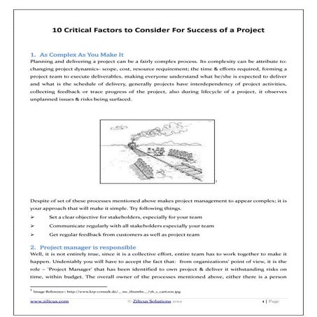 10 critical factors for success of a project