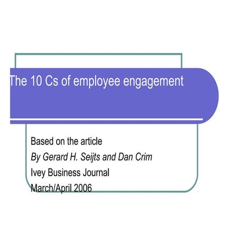 10 cs of employee engagement