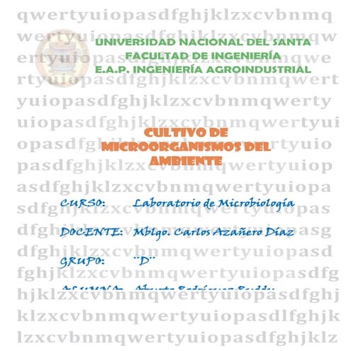 cultivo de microorganismos del ambiente