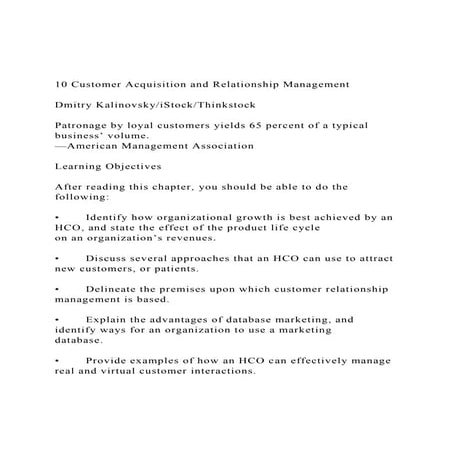 10 Customer Acquisition and Relationship ManagementDmitry .docx