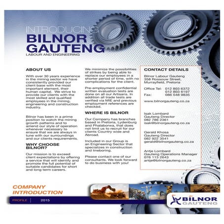 BILNOR Gauteng- PROFILE 2015 3