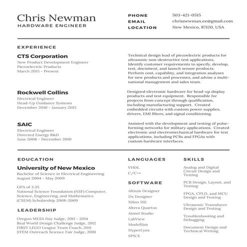 Resume | RTF