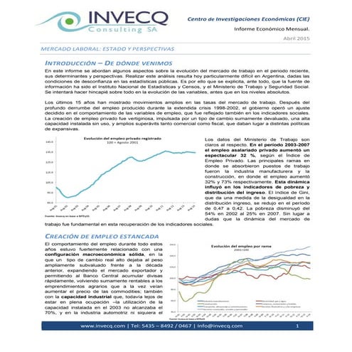 Argentina | Mercado laboral: estado y perspectivas [abril 2015]
