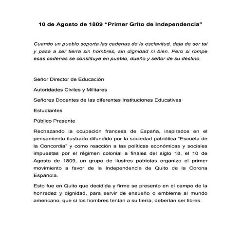 10 de agosto de 1809