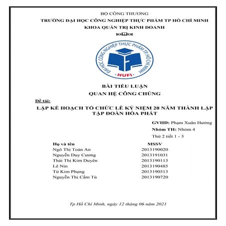 Lập kế hoạch tổ chức lễ kỷ niệm 20 năm thành lập công ty