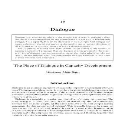 10 dialogue   the place of dialogue in capacity development - marianne bojer ...