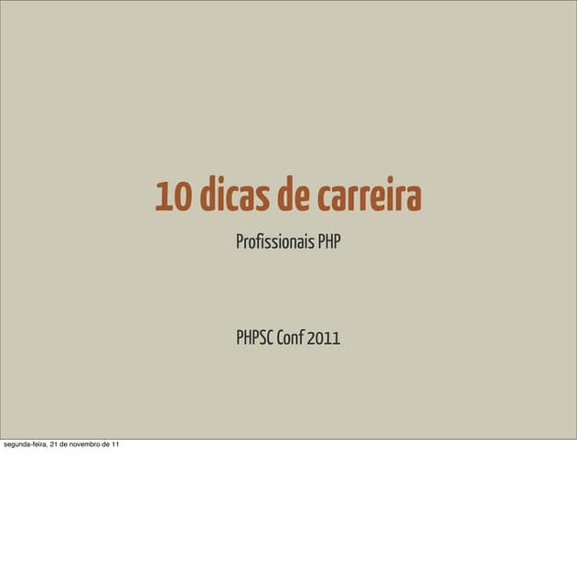 10 dicas de carreira em PHP