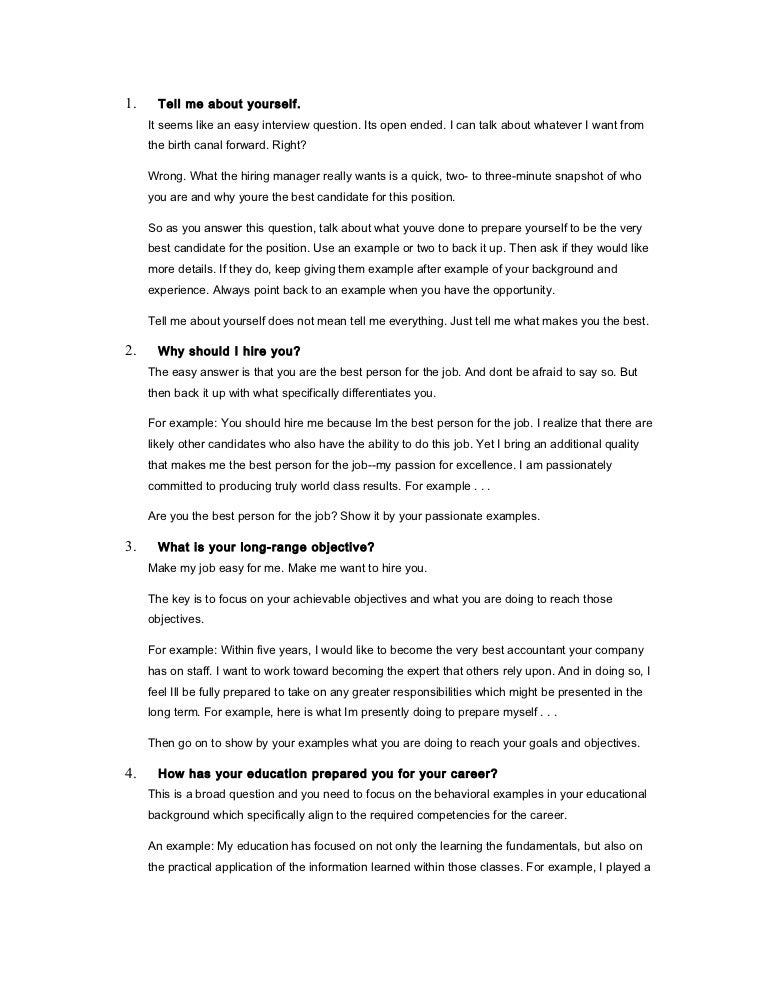 10 difficult questions tell about your educational background