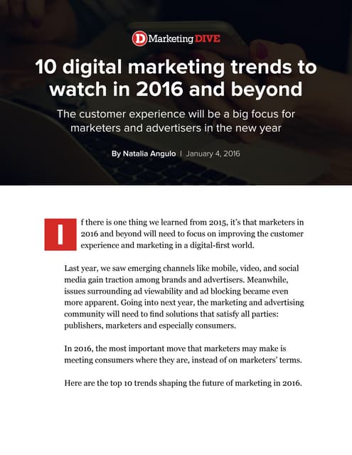 10 digital marketing trends to watch in 2016 and beyond