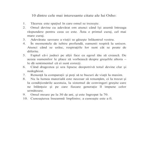 10 dintre cele mai interesante citate ale lui osho | DOC