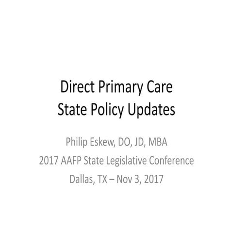Direct Primary Care: An Alternative to Traditional Insurance - Phil Eskew