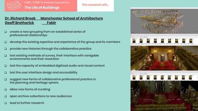 Immersive Experiences Showcase Award Holder Presentation - The Life of Buildings