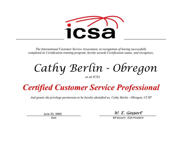 certified customer service professional ccsp