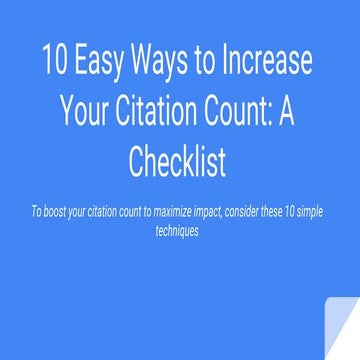 10 easy ways to increase your citation count  a checklist