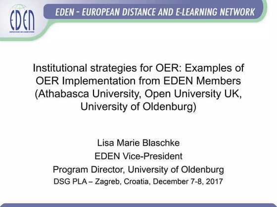 Digital Skills Gap Peer Learning Activity - Institutional strategies for OER:...