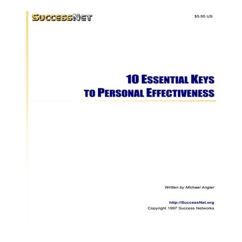 10 essential key to personal effectiveness