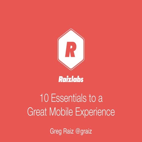 10 essentials to great mobile